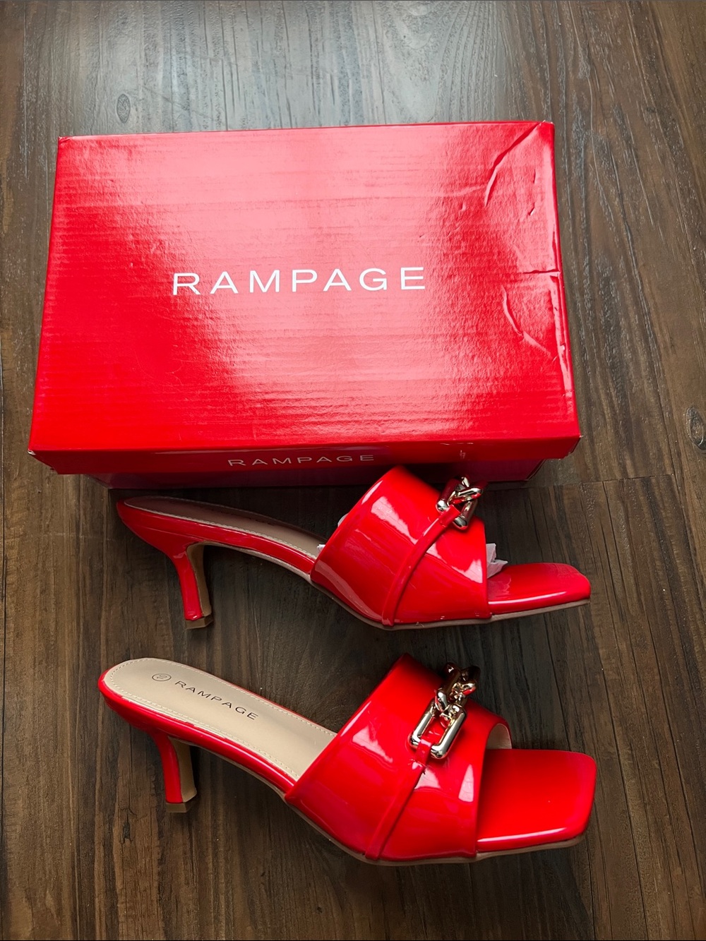 Rampage Aubrie Patent Mules Size 10